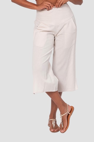 Pantaloni capri in lino - Beige
