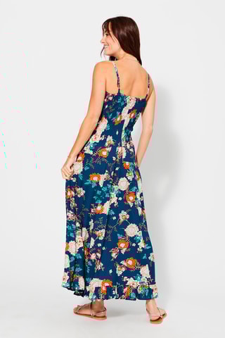 Abito lungo - Bianco, blu e arancione