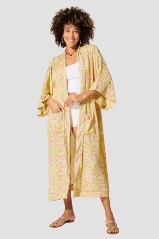 Kimono - Giallo, rosa e grigio