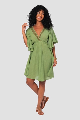 Abito a campana - Verde e marrone