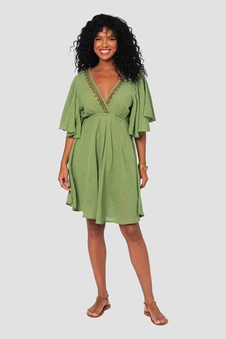 Abito a campana - Verde e marrone