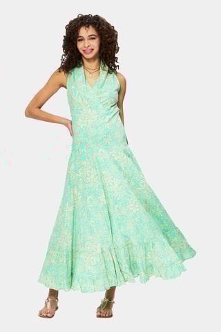 Abito lungo - Verde e giallo