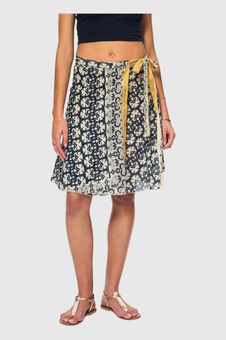 Gonna a portafoglio - Bianco, blu e arancione