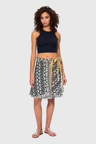 Gonna a portafoglio - Bianco, blu e arancione