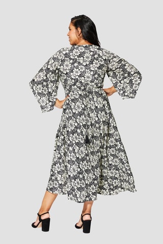 Abito lungo - Bianco, nero e grigio