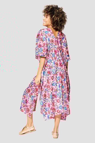 Caftano - Blu, giallo e rosa