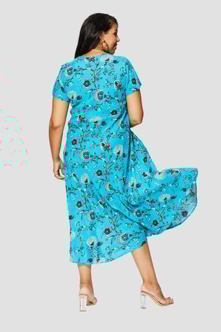 Abito lungo - Bianco e blu