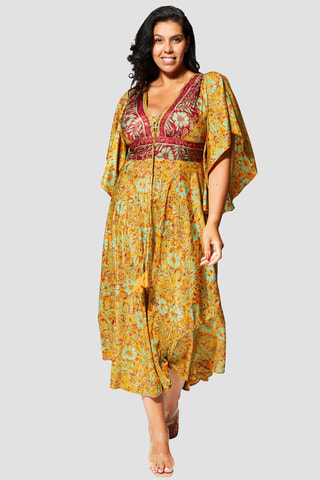 Abito lungo - Blu e giallo