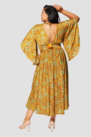 Abito lungo - Blu e giallo