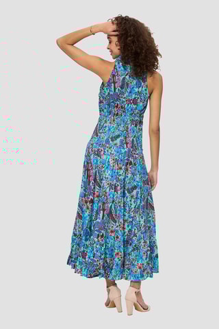 Abito lungo - Blu, verde e rosa