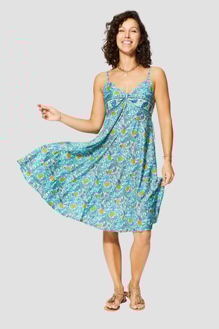 Abito - Bianco, blu e arancione