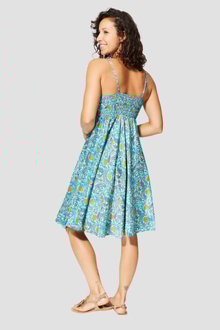 Abito - Bianco, blu e arancione