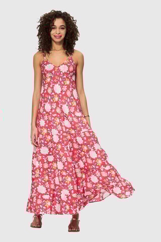 Abito lungo - Bianco e rosa