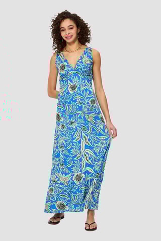 Abito lungo - Beige, blu e nero