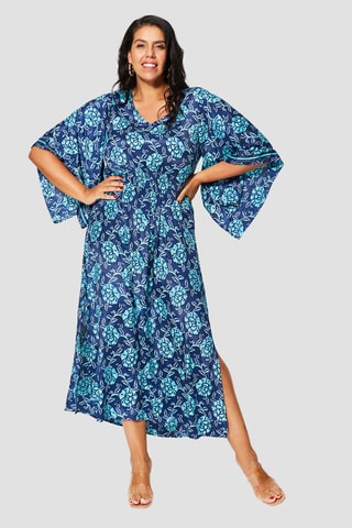 Abito lungo - Bianco e blu