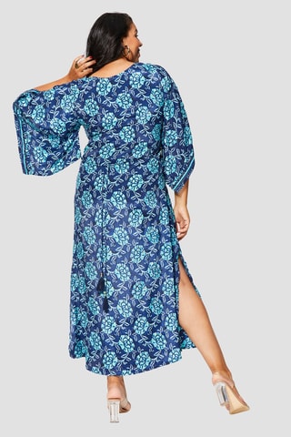 Abito lungo - Bianco e blu