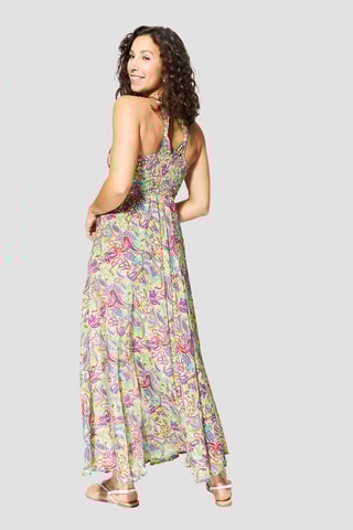 Abito lungo - Blu, verde e giallo