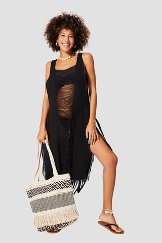 Caftano da spiaggia - Nero