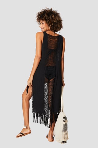 Caftano da spiaggia - Nero