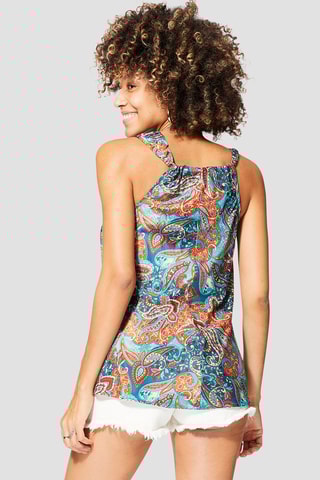 Top - Rosso, blu e arancione