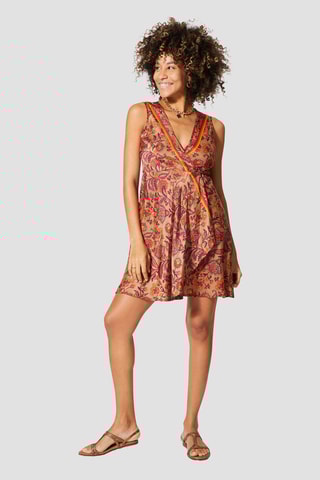 Abito corto - Verde, giallo e rosso