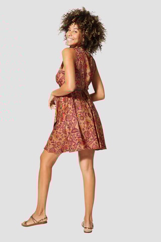 Abito corto - Verde, giallo e rosso