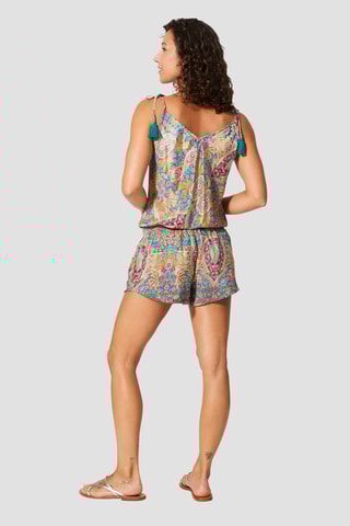 Tuta corta - Beige, blu e rosa