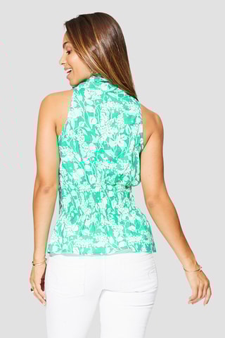 Top - Verde e bianco