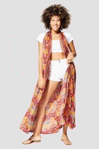 Caftano - Arancione, rosso e turchese