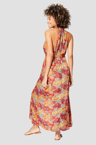 Caftano - Arancione, rosso e turchese