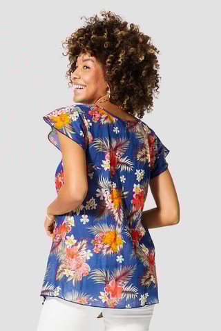 Top - Navy, rosso e arancione