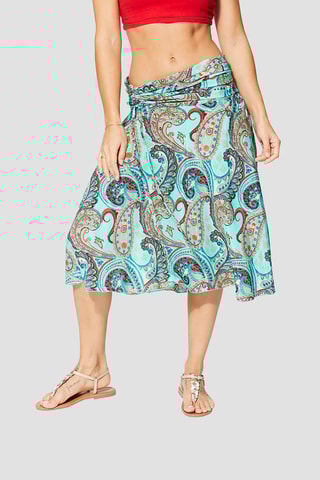 Gonna - Turchese, beige e rosso