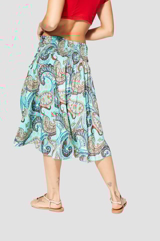 Gonna - Turchese, beige e rosso