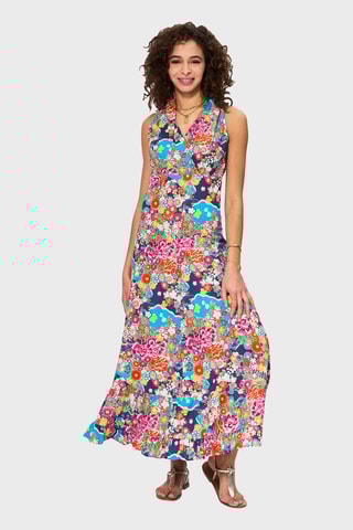 Abito lungo - Viola e multicolore