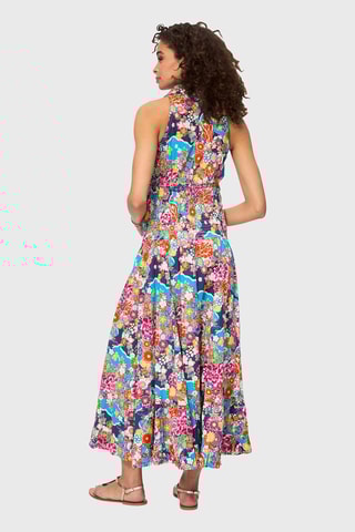 Abito lungo - Viola e multicolore