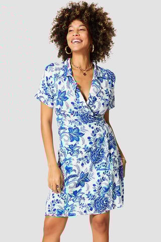 Abito a portafoglio - Bianco, blu e grigio