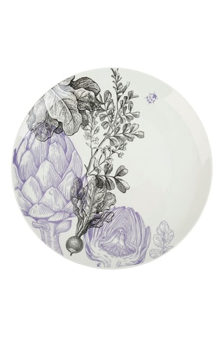 6 x Assiette plate en porcelaine Dans mon jardin - 26,5 cm