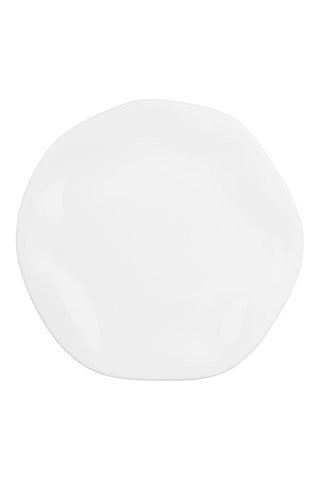 12 x Assiette plate en grès Galet blanc - 27 cm