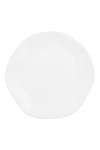 12 x Assiette à dessert en grès Galet blanc - 21,5 cm