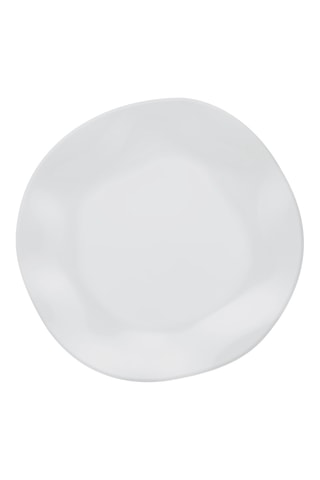 12 x Assiette creuse en grès Galet blanc - 22 cm