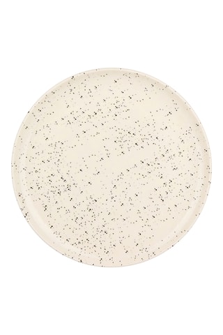 12 x Assiette plate en grès Neige noire - 26 cm