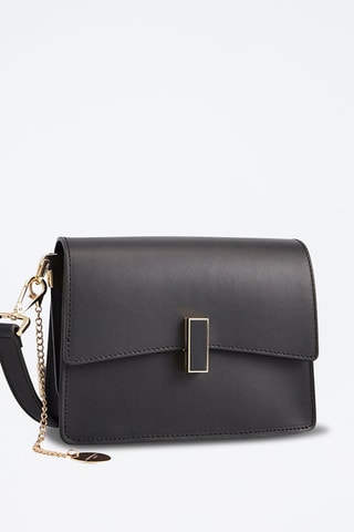 Leren Schoudertas Mini Emma - Zwart