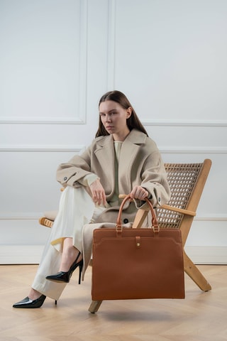 Leren Handtas Nya - Camel