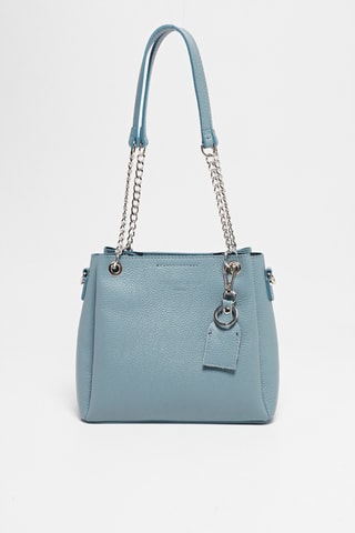 Leren Handtas Rachel - Pauwblauw