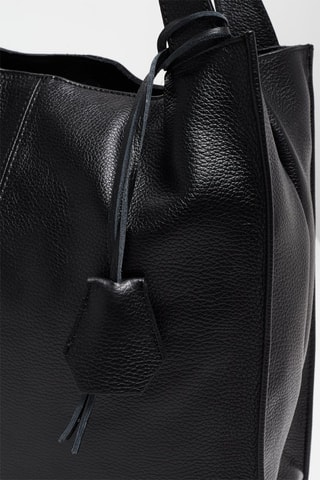 Leren Handtas Maxi Agathe - Zwart