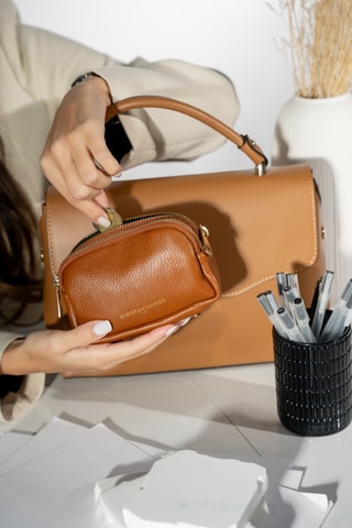 Leren Portemonnee Tamar - Camel