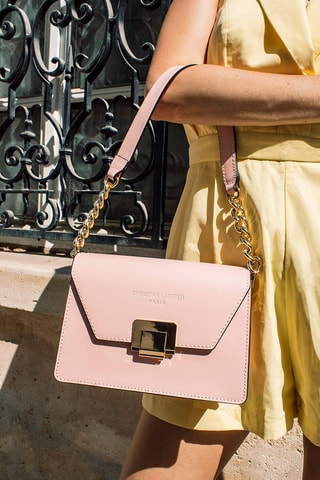 Leren Schoudertas Ava - Nude