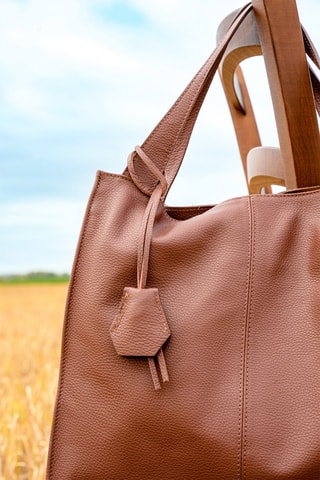 Leren Handtas Maxi Agathe - Bruin