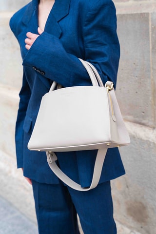 Leren Handtas Horizon - Lichtgrijs