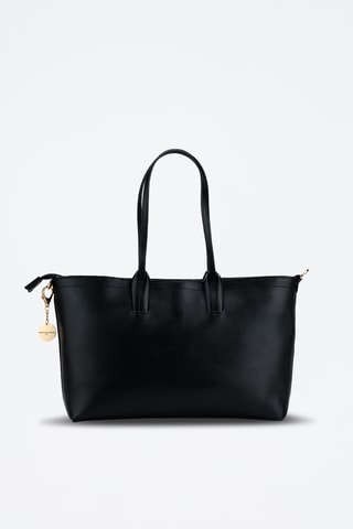 Leren Shopper Moka - Zwart